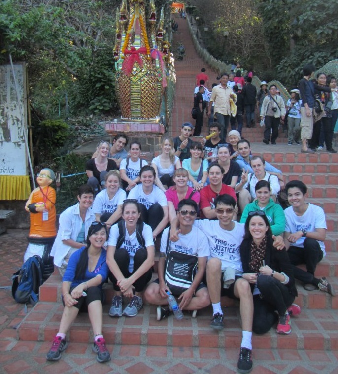 Staff, lecturers, volunteers and interns at Wat Doi Suthep in Chiang Mai, Thailand